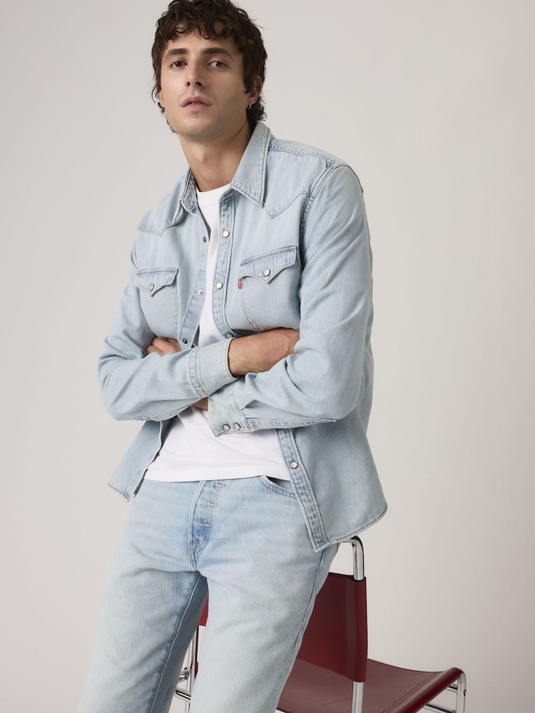 Levi's® Blue Barstow-Western-Standard Shirts - Image 1 of 6 Levi's® Blue Barstow-Western-Standard Shirts - Image 1 of 6