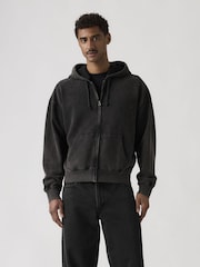 Levi's Black Hayes Boxy Full Zip Sweat Top - Image 1 of 4