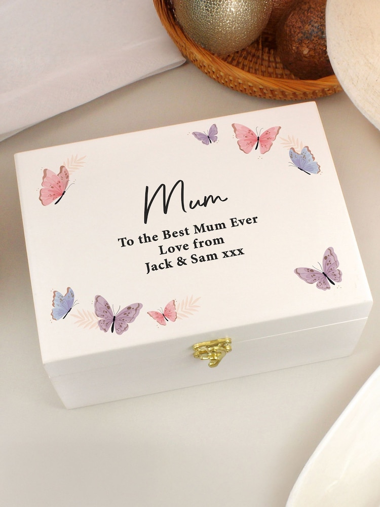 Personalised Butterfly Wooden Keepsake Box by PMC - Image 2 of 4
