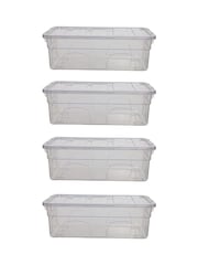 Whitefurze Clear Set of 4 33cm Storage Boxes - Image 1 of 1