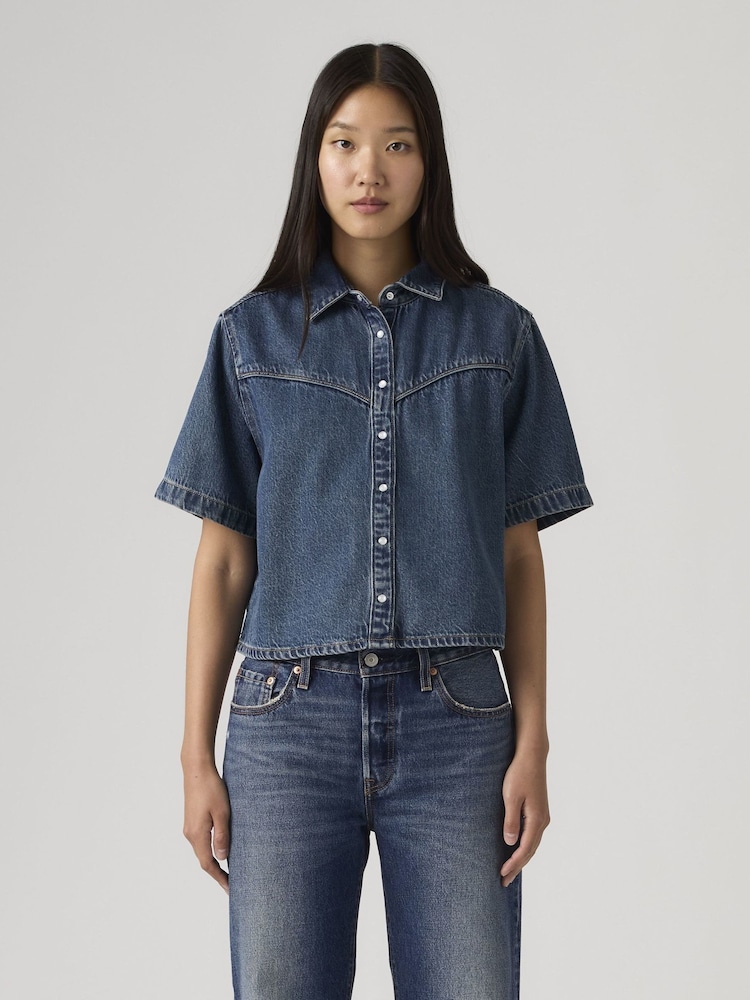 Levi's® Blue Logan Short Sleeve Denim Shirt - Image 1 of 6