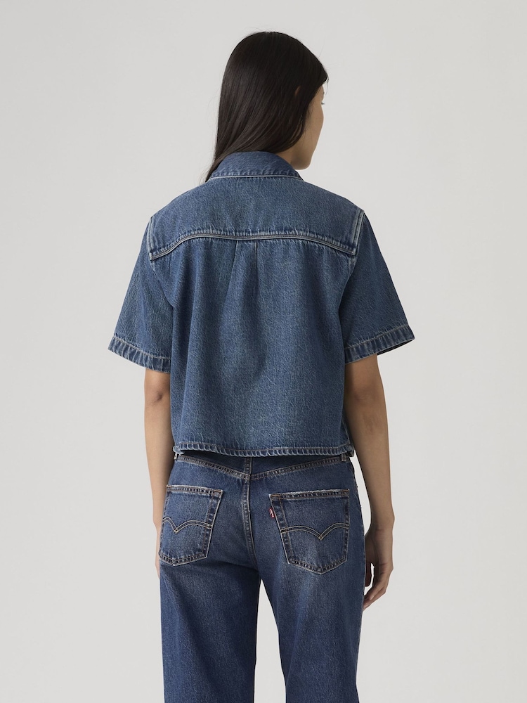 Levi's® Blue Logan Short Sleeve Denim Shirt - Image 2 of 6
