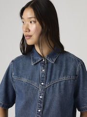Levi's® Blue Logan Short Sleeve Denim Shirt - Image 3 of 6