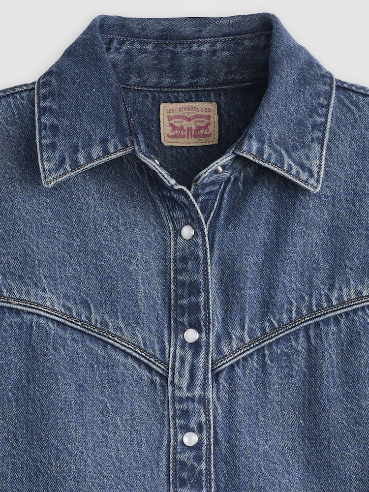 Levi's® Blue Logan Short Sleeve Denim Shirt - Image 6 of 6
