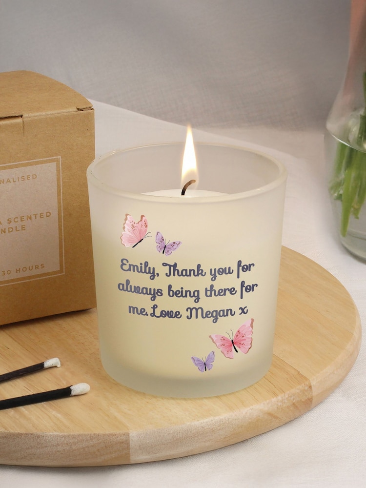 Personalised Butterfly Frosted Candle by PMC - Image 3 of 3