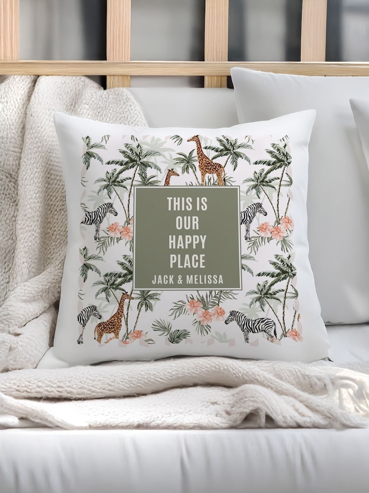 Personalised Jungle Print Cushion by PMC - Image 1 of 3
