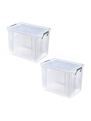 Whitefurze Set of 2 Clear 26L Storage Boxes - Image 1 of 2