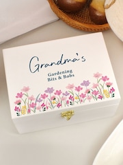 Personalised Floral Wooden Keepsake Box by PMC - Image 1 of 4