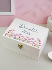 Personalised Floral Wooden Keepsake Box by PMC - Image 2 of 4