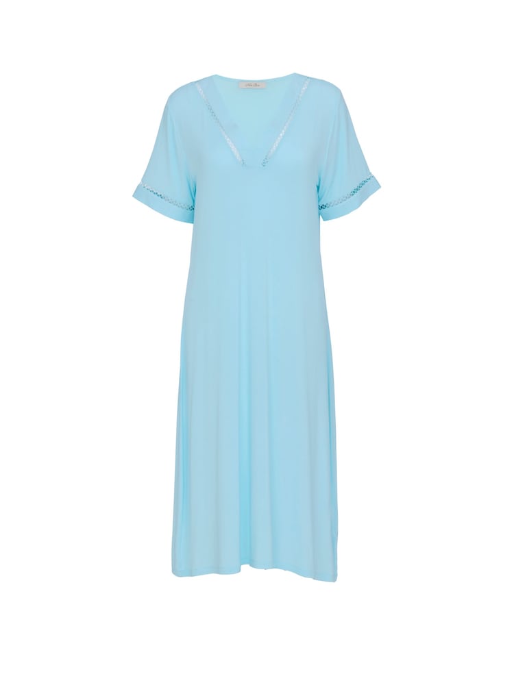 Nora Rose čvrsta modalna kratka spavaćica sa umetkom od džersa od likre - Slika 4 od 4