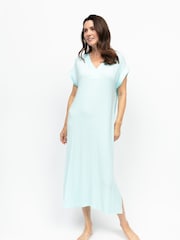 Nora Rose Solid Modal Lycra Jersey Cap Long Nightdress - Slika 1 od 3
