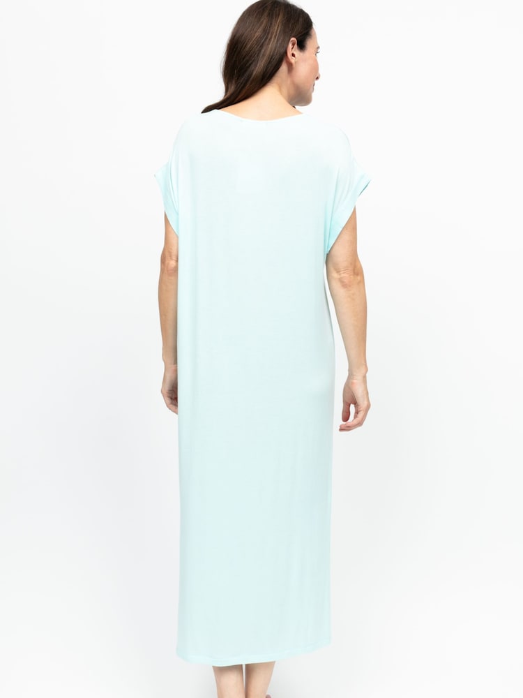 Nora Rose Solid Modal Lycra Jersey Cap Long Nightdress - Slika 2 od 3