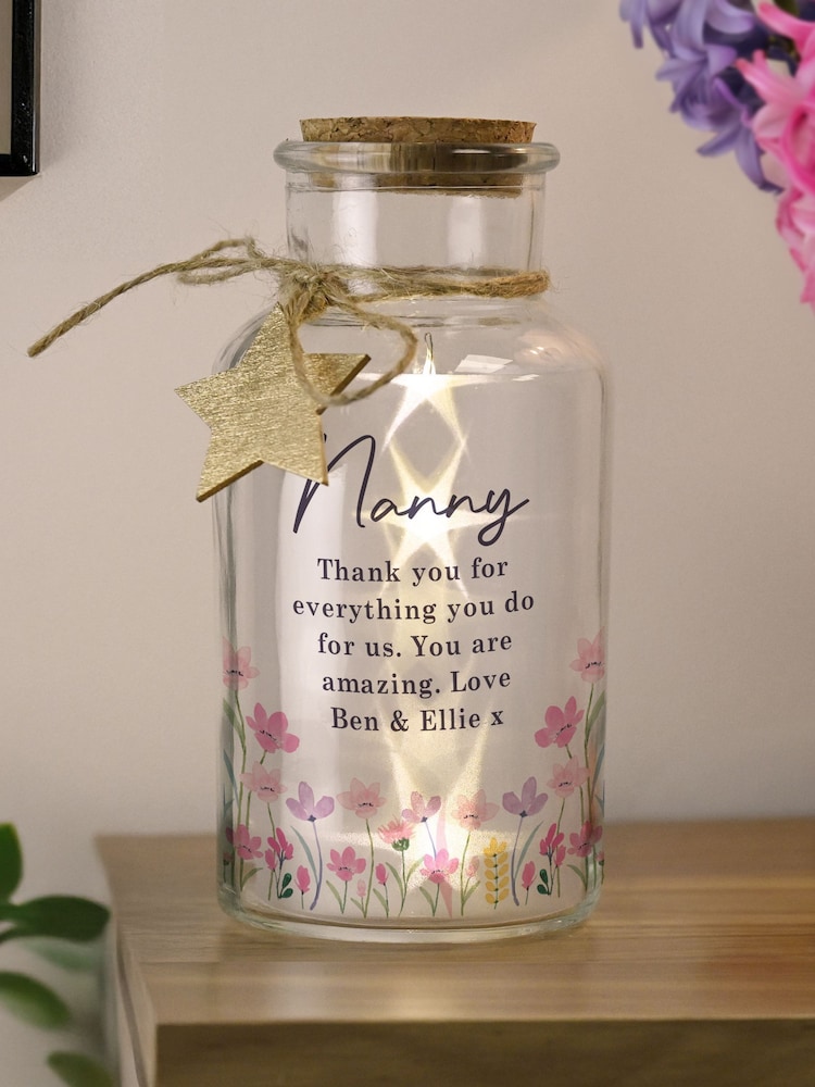 Personalised Floral LED Light Up Jar by PMC - Image 2 of 3 Personalised Floral LED Light Up Jar by PMC - Image 2 of 3