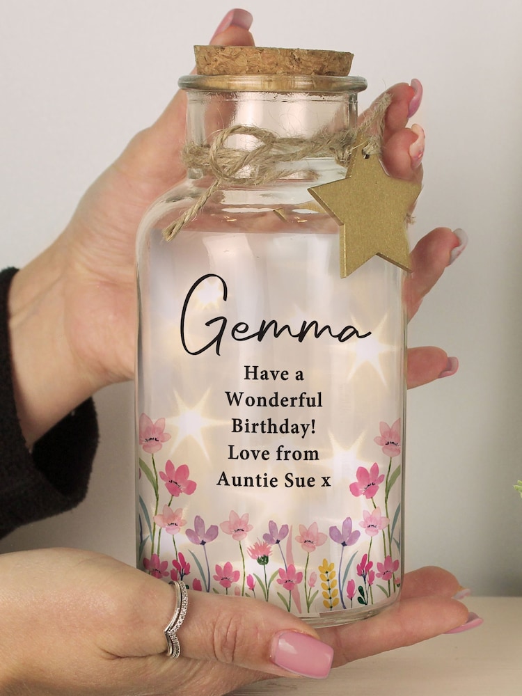 Personalised Floral LED Light Up Jar by PMC - Image 3 of 3 Personalised Floral LED Light Up Jar by PMC - Image 3 of 3
