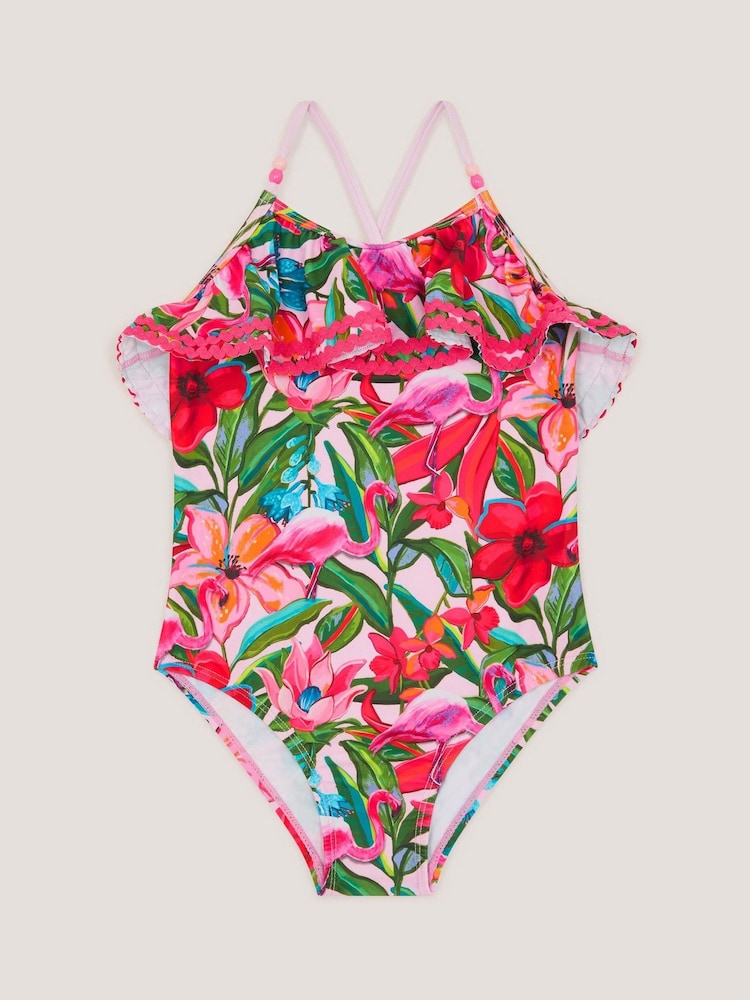 Monsoon Flamingo Print Volangbadedrakt - Bilde 1 av 3