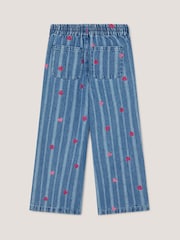 Monsoon Blue Embroidered Heart Stripe Denim Jeans - Image 2 of 3