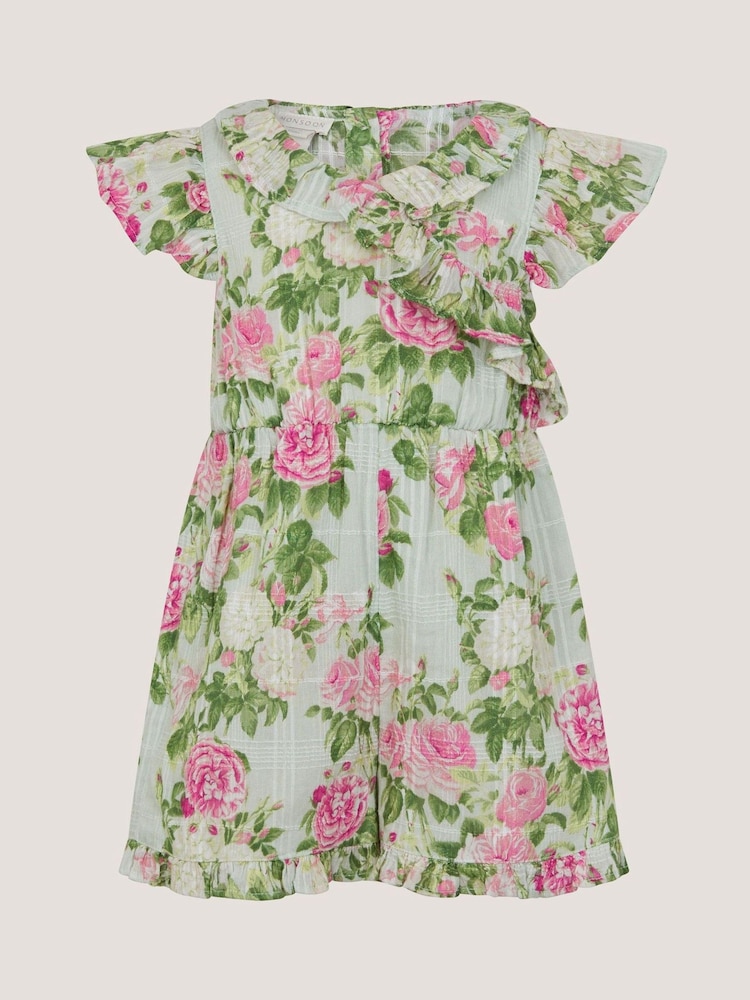 Monsoon Baby Floral Frill Playsuit - Imaginea 1 din 3