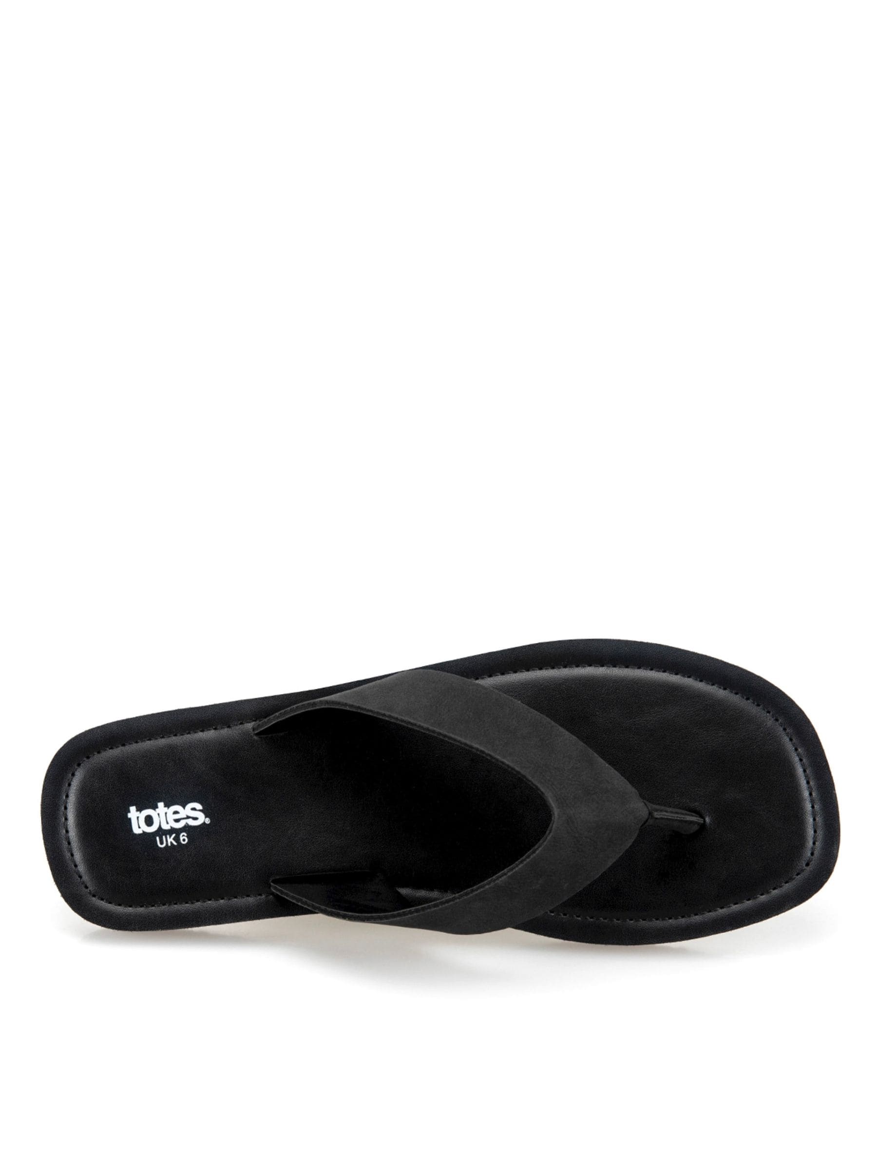 Buy Totes Black Square Toe Faux Suede Flip Flops from Next USA