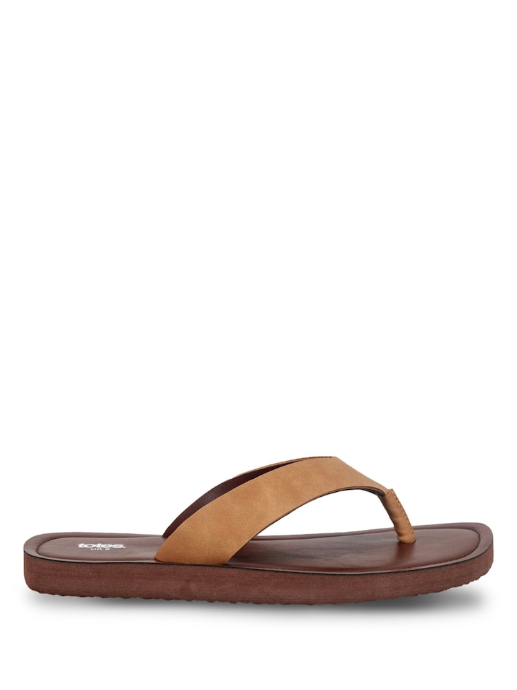 Totes Square Toe Faux Suede Flip Flops - Imaginea 2 din 5