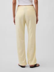 Gap Black Low Rise Linen-Blend Flare Trousers - Image 2 of 4