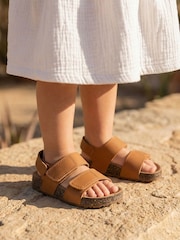 Totes Brown Double Strap Sandals With Back Strap - Image 1 of 5