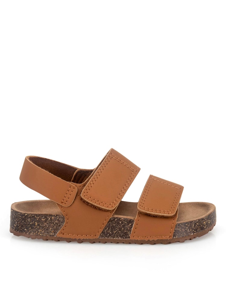 Totes Brown Double Strap Sandals With Back Strap - Image 2 of 5 Totes Brown Double Strap Sandals With Back Strap - Image 2 of 5