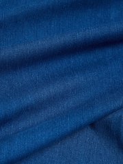 Dark Blue Wrap Waist Jersey Denim Wide Leg Trousers - Image 9 of 9