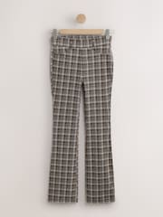 Chocolate Brown Check Print Jersey Bootcut Leggings - Image 1 of 3