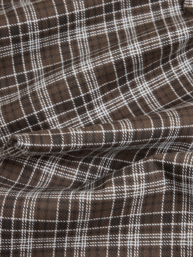 Chocolate Brown Check Print Jersey Bootcut Leggings - Image 8 of 8