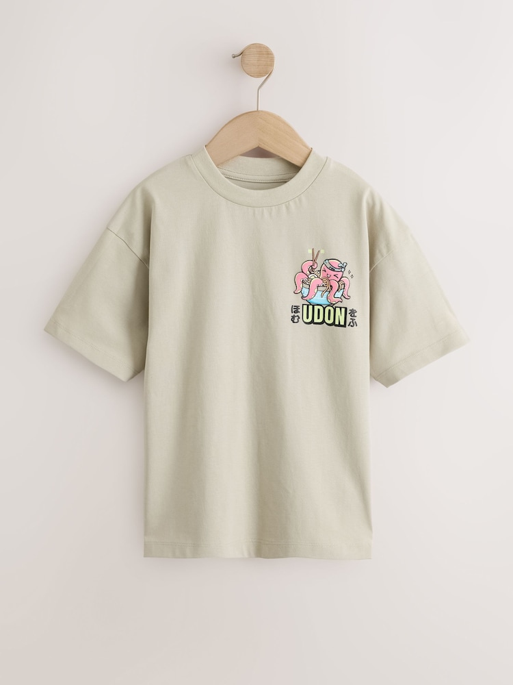 Stone Noodles Relaxed Fit Short Sleeve Graphic T-Shirt (3-16yrs) - Image 1 of 3 Stone Noodles Relaxed Fit Short Sleeve Graphic T-Shirt (3-16yrs) - Image 1 of 3