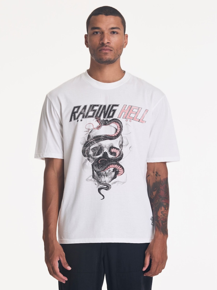 Religion White Raising Hell T-Shirt - Image 1 of 5