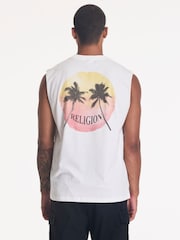 Religion White Sunset Sleeveless T-Shirt - Image 2 of 4