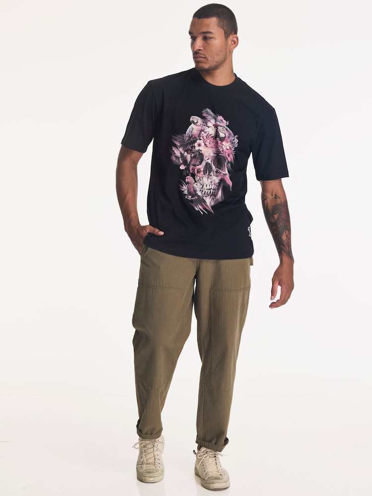 Religion Black Skull Parrot T-Shirt - Image 4 of 4