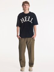 Religion Black Applique Hell T-Shirt - Image 4 of 4