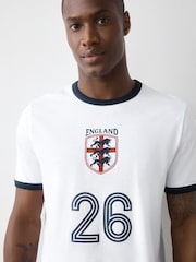 Inglaterra Blanca - Camiseta de fútbol con ribete - Imagen 5 de 9