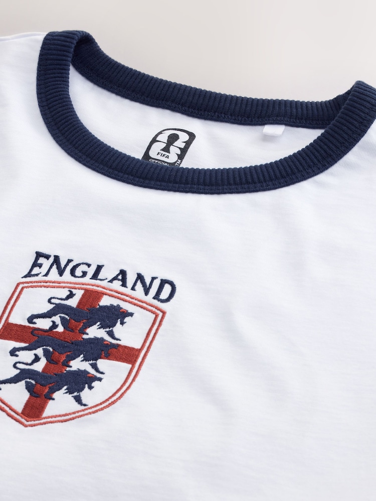 Inglaterra Blanca - Camiseta de fútbol con ribete - Imagen 9 de 9