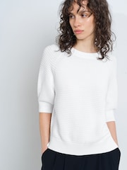 French Connection White Lily Mozart Short Sleeve Jumper - Image 1 of 6