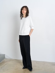 French Connection White Lily Mozart Short Sleeve Jumper - Image 3 of 6