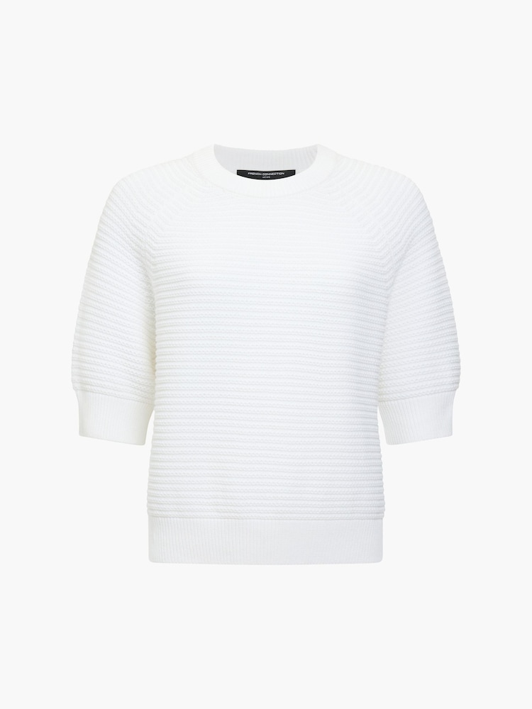French Connection White Lily Mozart Short Sleeve Jumper - Image 6 of 6