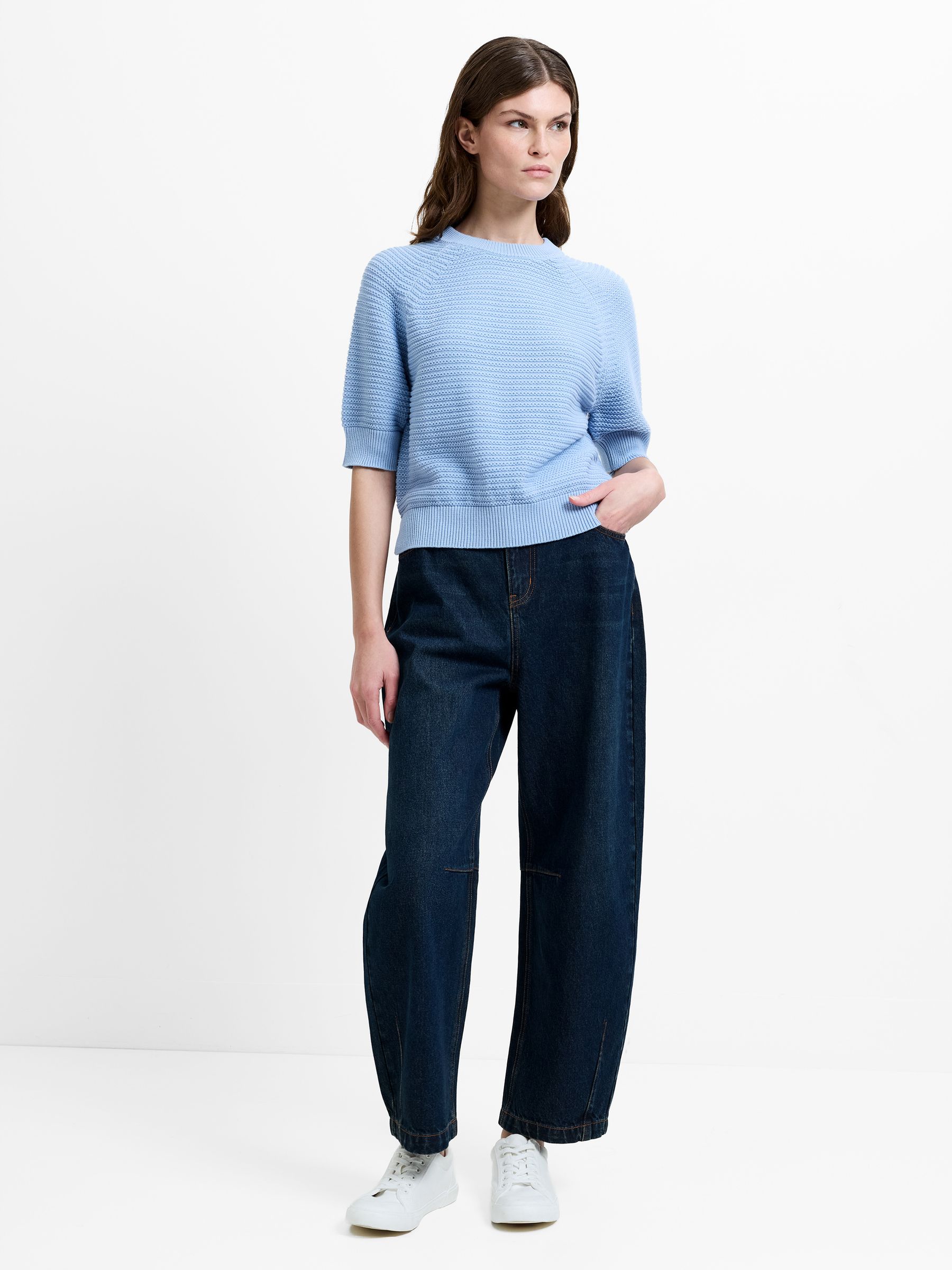 Buy French Connection Blue Lily Mozart Short Sleeve Jumper from