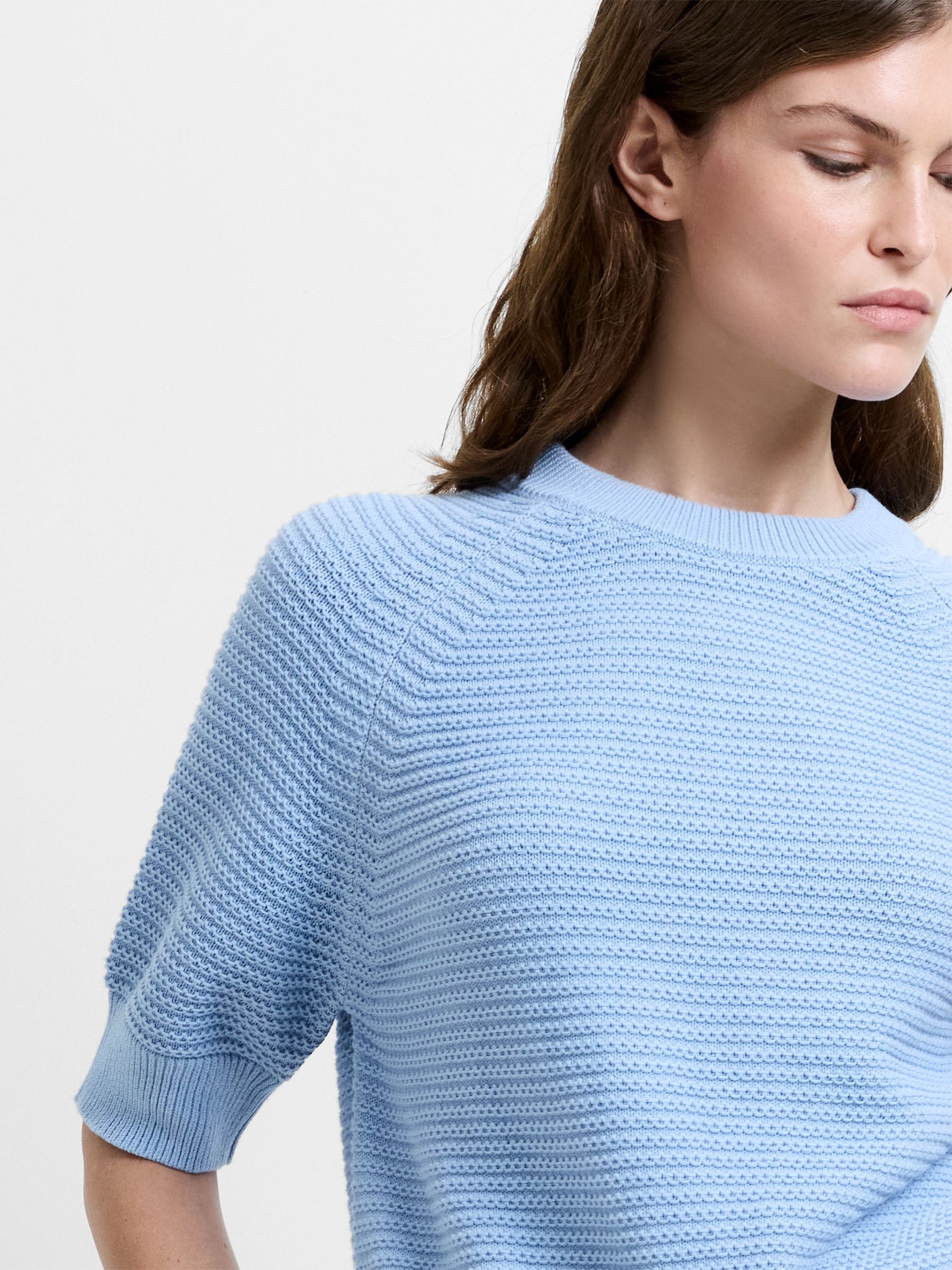 Buy French Connection Blue Lily Mozart Short Sleeve Jumper from