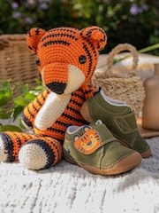 Start Rite Cub Rip Tape Pre-Walker Shoes With Tiger Motif - תמונה 2 מתוך 8