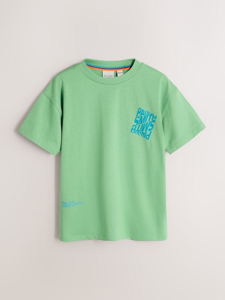 Paul Smith Junior Green/Ecru Graphic T-Shirts 3 Pack - Image 2 of 8