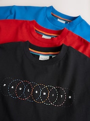 Paul Smith Junior Red/Blue/Black Graphic T-Shirts 3 Pack - Image 7 of 8