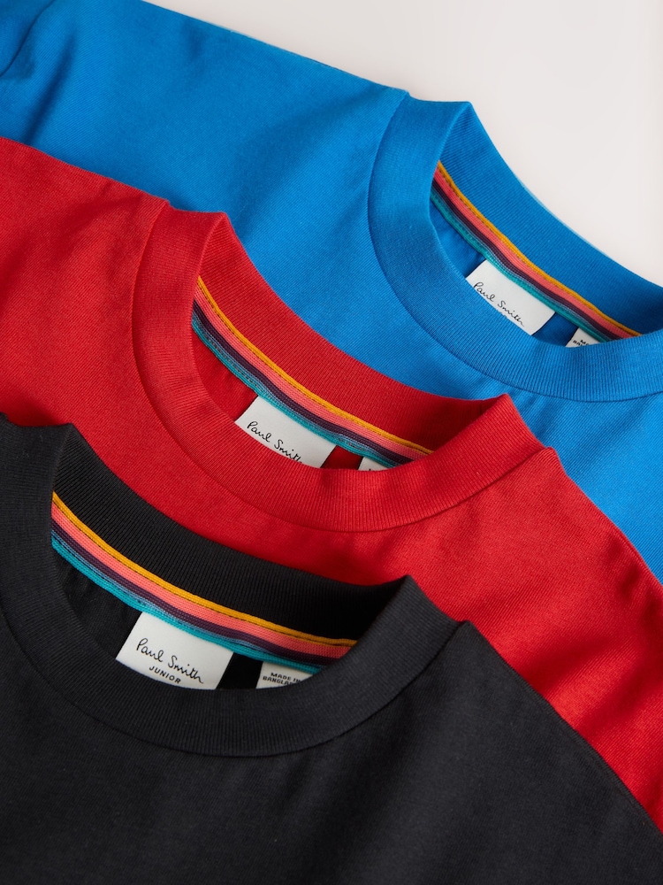 Paul Smith Junior Red/Blue/Black Graphic T-Shirts 3 Pack - Image 8 of 8