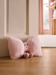 Just Pink 3D Faux Fur Bow Doorstop - Image 1 of 3