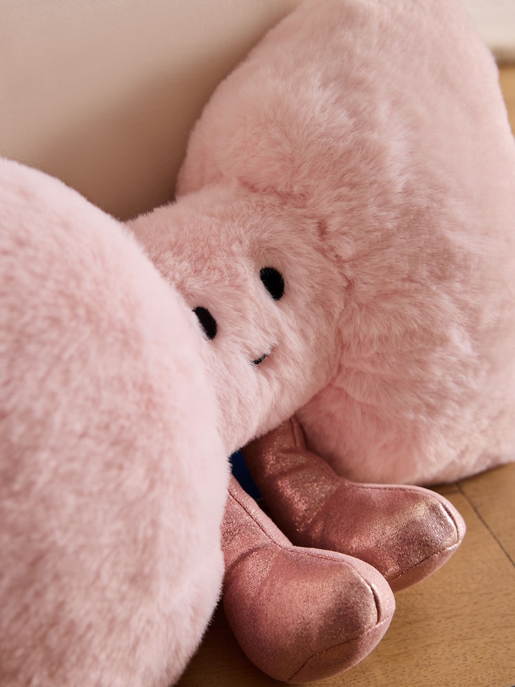 Just Pink 3D Faux Fur Bow Doorstop - Image 2 of 3 Just Pink 3D Faux Fur Bow Doorstop - Image 2 of 3