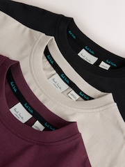 Paul Smith Junior Stone/Black/Red Signature Long Sleeve T-Shirts 3 Pack - Image 8 of 8
