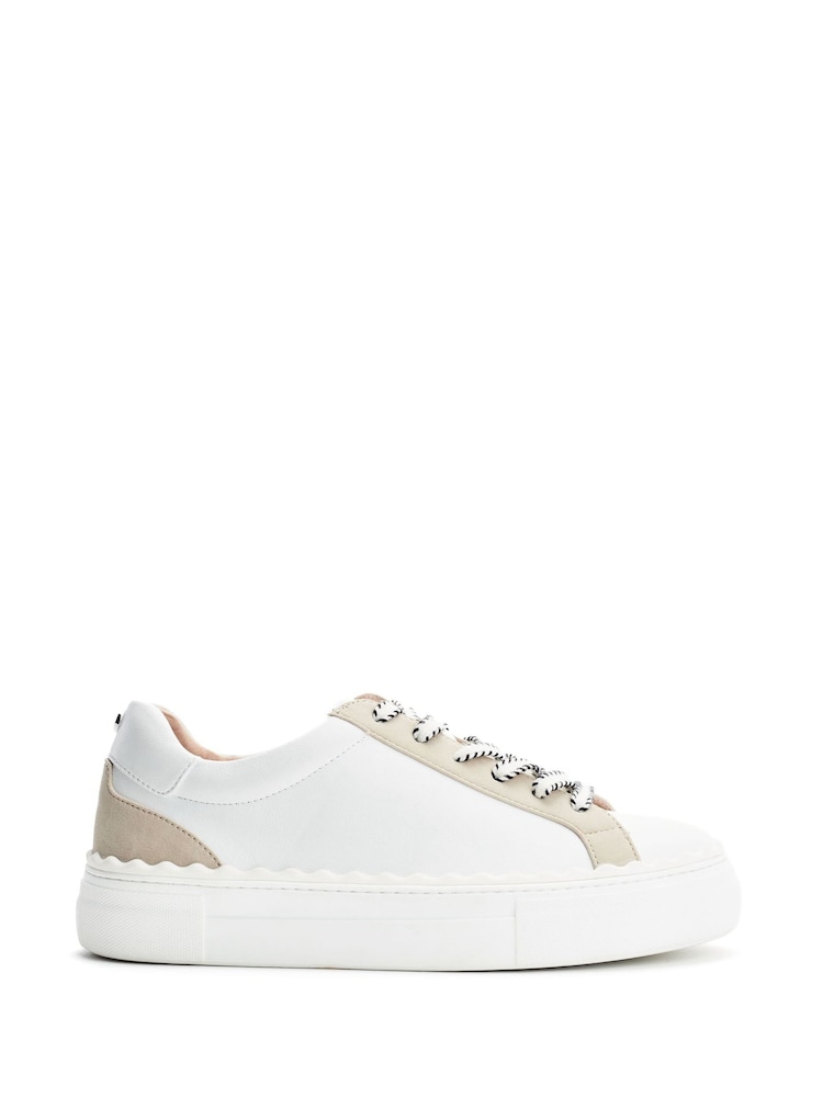 Moda in Pelle White Brosa Slab Trainers With Scallop Rand - Image 1 of 3