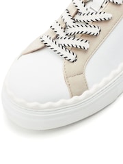 Moda in Pelle White Brosa Slab Trainers With Scallop Rand - Image 3 of 3